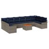 vidaXL Conjunto de Sof&aacute; de Jardim com almofada 11 pcs Cinzeto vime PE