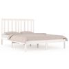 vidaXL Estrutura de cama pequena casal 120x190 cm pinho maci&ccedil;o branco