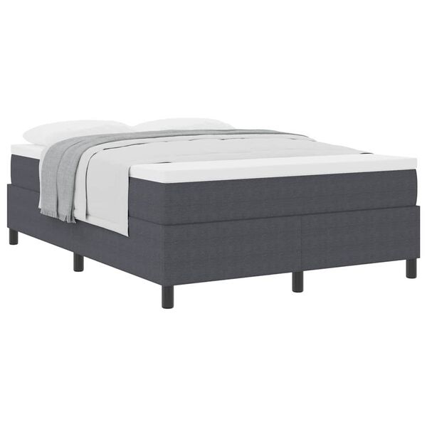 vidaXL Cama Box Cinza Escuro e Branco 140 x 190 cm