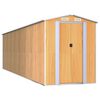 vidaXL Abrigo de jardim 192x689x223 cm a&ccedil;o galvanizado castanho
