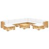 vidaXL 11 pcs conjunto lounge jardim c/ almofad&otilde;es madeira teca maci&ccedil;a