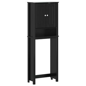 vidaXL M&oacute;vel de sanita BERG 60x27x164,5 cm madeira maci&ccedil;a preto