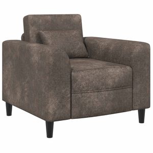 vidaXL poltrona Cinzento-Escuro Couro Suede Sint&eacute;tico