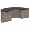 vidaXL 3 pcs conjunto de sofás de jardim semicircular vime PE cinzento