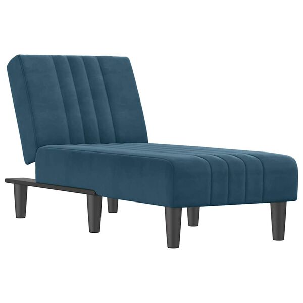 vidaXL Chaise longue veludo azul