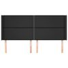 vidaXL Cabeceira de cama c/ abas couro artif. 163x16x118/128 cm preto