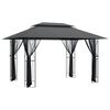 vidaXL Gazebo com paredes laterais 400x300x270 cm a&ccedil;o antracite