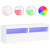 vidaXL M&oacute;veis de parede p/ TV com luzes LED 2 pcs 60x30x40 cm branco