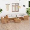 vidaXL 7 pcs conjunto lounge jardim + almofad&otilde;es cor creme teca maci&ccedil;a