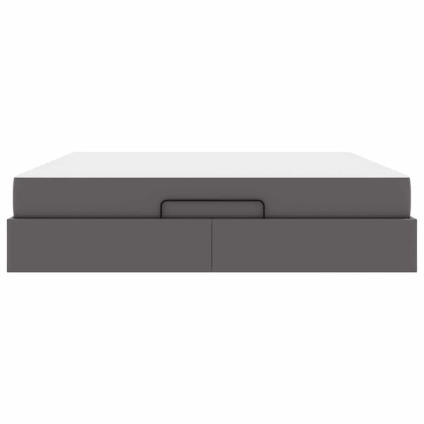 vidaXL Estrutura de cama com colch&atilde;o com colch&atilde;o 2 pcs Cinzeto PVC