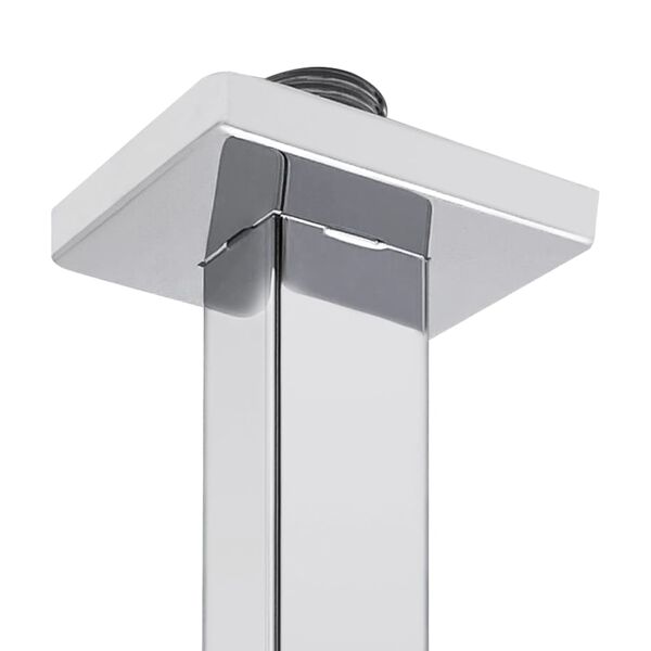 vidaXL Bra&ccedil;o de apoio chuveiro quadrado a&ccedil;o inox 201 20 cm prateado