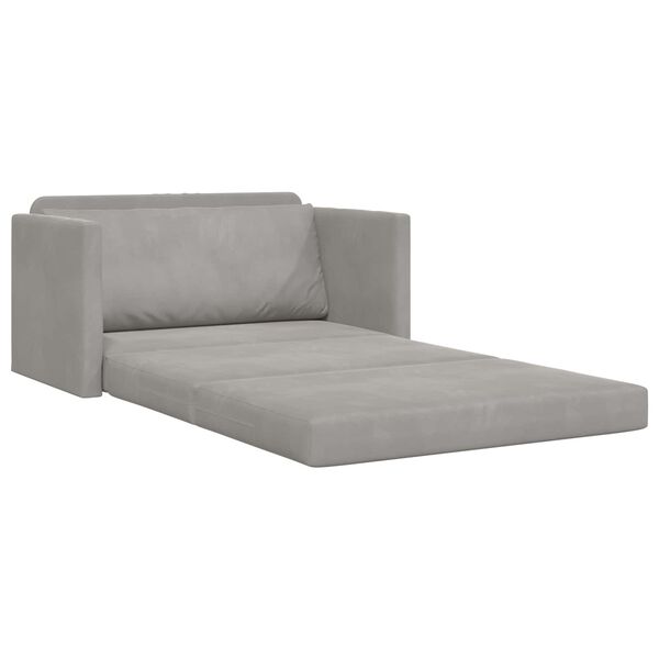 vidaXL Sof&aacute;-Cama 110cm Cinzento-claro Veludo