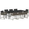 vidaXL Conjunto de Jantar para Jardim 9 unid. Cinzeto vime PE