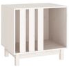 vidaXL Casota para c&atilde;es 60x45x57 cm madeira de pinho maci&ccedil;a branco