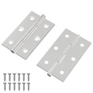 vidaXL Dobradi&ccedil;a Liso 2 pcs Prateado 58 x 35 x 1 mm A&ccedil;o
