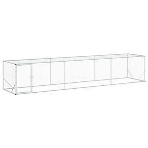 vidaXL Galp&atilde;o de Galinhas Prateado 500 x 100 x 100 cm A&ccedil;o Galvanizado