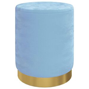 vidaXL Banqueta com arruma&ccedil;&atilde;o redonda veludo 31 x 37 cm azul-claro