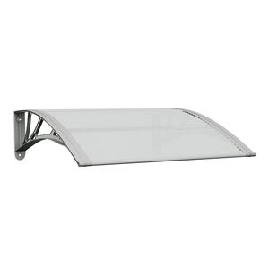 vidaXL Cobertura de porta cinza e transparente 80x75 cm policarbonato