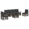 vidaXL Conjunto de Sof&aacute; de Jardim 7 unid. Cinzento vime PE