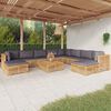 vidaXL 11 pcs conjunto lounge jardim c/ almofad&otilde;es madeira teca maci&ccedil;a