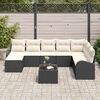 vidaXL Conjunto de Sofá de Jardim 9 pcs Preto Rattan Sintético