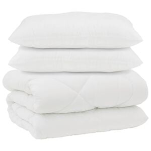 vidaXL Duvet com Travesseiros com travesseiro 3 unid. Branco