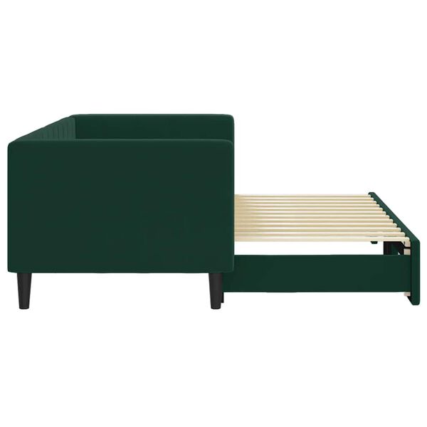 vidaXL Sof&aacute;-cama com gavet&atilde;o 80x200 cm veludo verde-escuro