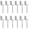 vidaXL &Acirc;ncoras de veda&ccedil;&atilde;o 12 pcs 8x6x30 cm a&ccedil;o galvanizado prateado