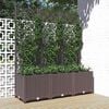 vidaXL Vaso de jardim com treli&ccedil;a marrom 120x40x136 cm PP