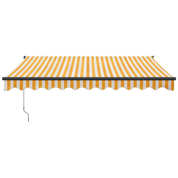 vidaXL Toldo retr&aacute;til autom&aacute;tico 3x2,5 m amarelo e branco