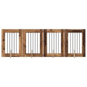 vidaXL Port&atilde;o de C&atilde;o com Suportes 4 pcs Madeira antiga 60 x 80 cm
