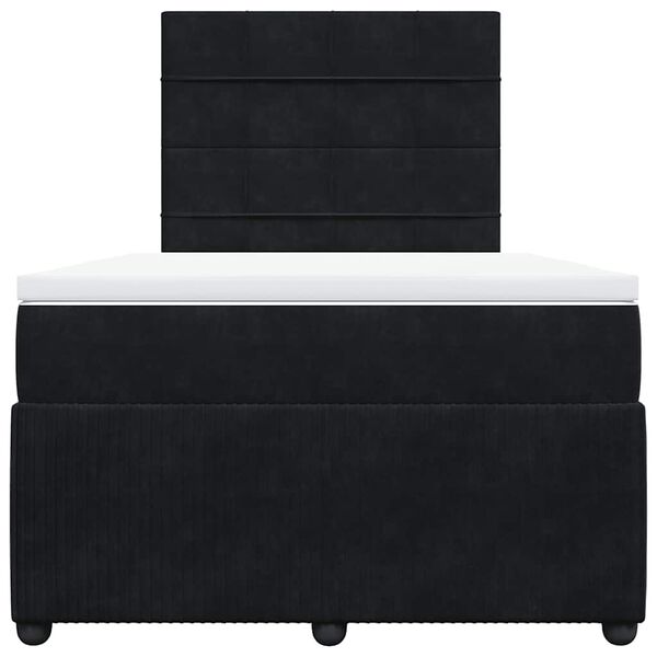 vidaXL Cama boxspring com colch&atilde;o 120x200 cm veludo preto