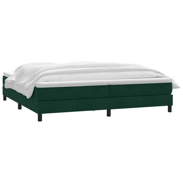 vidaXL Cama com molas/colch&atilde;o 180x220 cm veludo verde-escuro