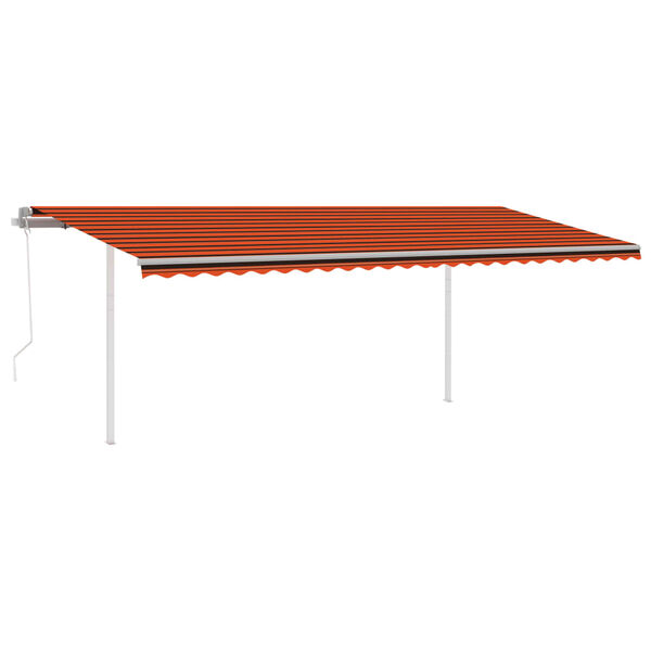 vidaXL Toldo retr&aacute;til autom&aacute;tico com postes 6x3,5 m laranja e castanho