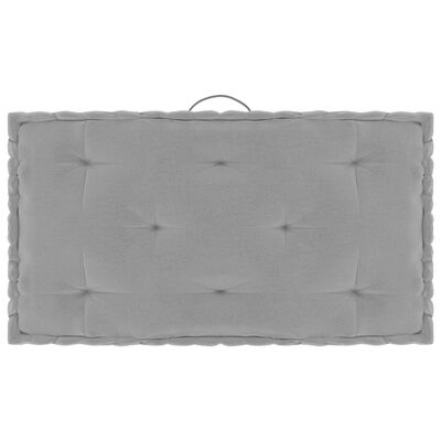 vidaXL Almofadões para sofá de paletes 3 pcs algodão cinzento