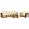 vidaXL Conjunto de Sof&aacute;s para Exterior 7 pcs Natural e Creme