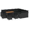 vidaXL Conjunto de Sof&aacute; de Jardim 13 unid. Preto vime PE