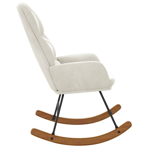 vidaXL Cadeira de baloi&ccedil;o veludo branco nata