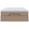 moldura de cama otomano vidaXL com colch&atilde;o Cappucino couro falso