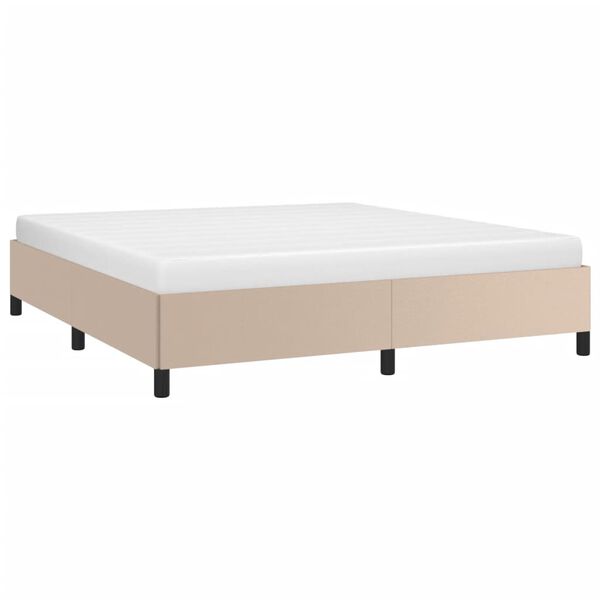vidaXL Estrutura de cama 180x200 cm couro artificial cappuccino
