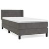 vidaXL Cama com molas/colch&atilde;o 80x200 cm veludo cinza-escuro