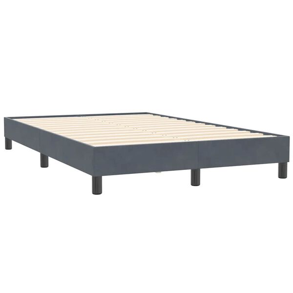 vidaXL Cama com molas/colch&atilde;o 120x210 cm veludo cinzento-escuro