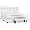 vidaXL Cama com molas/colch&atilde;o 200x200 cm couro artificial branco