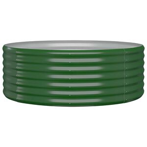 vidaXL Canteiro elevado jardim 100x100x36 cm a&ccedil;o galvanizado verde