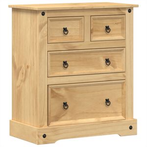 vidaXL Arm&aacute;rio com gavetas Corona 80x43x91 cm madeira de pinho maci&ccedil;a