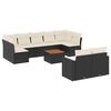 vidaXL 10 pcs conjunto sof&aacute;s de jardim c/ almofad&otilde;es vime PE preto