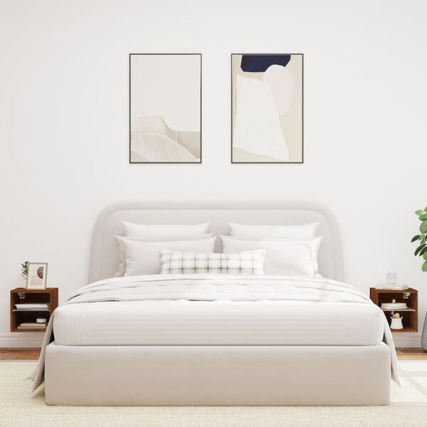 vidaXL M&oacute;veis de parede para TV com luzes LED 2 pcs carvalho castanho