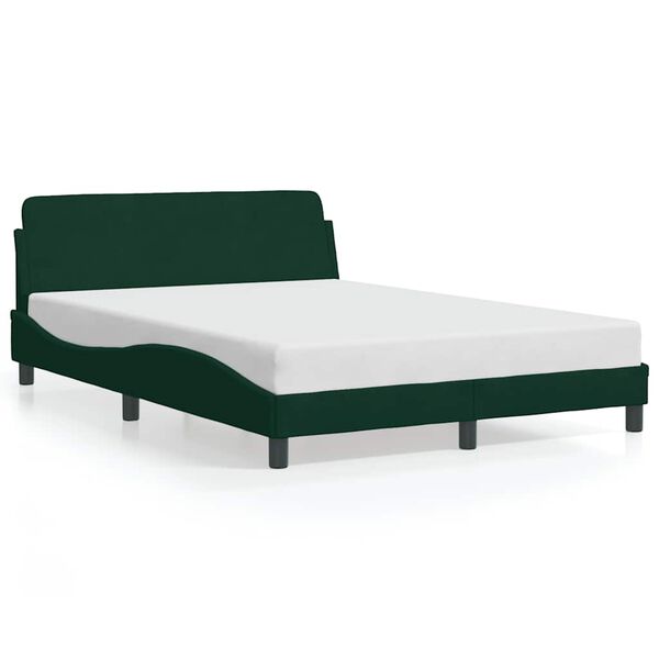 vidaXL Estrutura de cama Dover 120x200 cm veludo verde-escuro