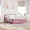 vidaXL Estrutura de cama otomana com colch&atilde;o 140x200 cm veludo rosa