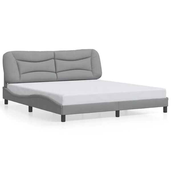vidaXL Estrutura de cama sem colch&atilde;o Hvar 180x200 cm tecido cinzento-claro